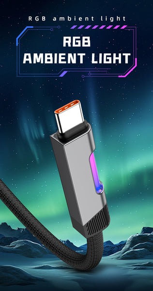 Fast Charging USB Type C Cable with RGB Ambient Light