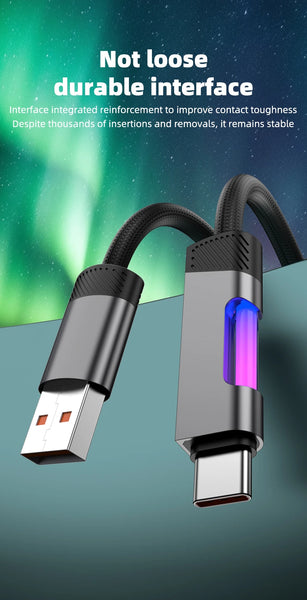 Fast Charging USB Type C Cable with RGB Ambient Light