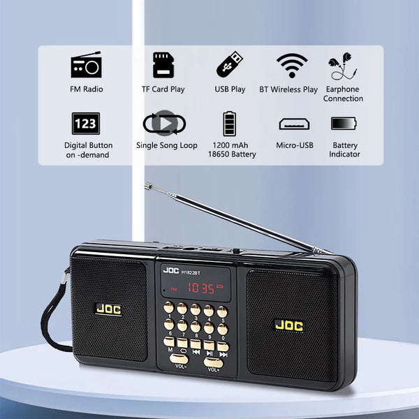 Portable Stereo FM Radio with Rechargeable Battery