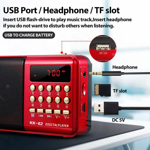 Handheld Rechargeable Mini Portable Radio