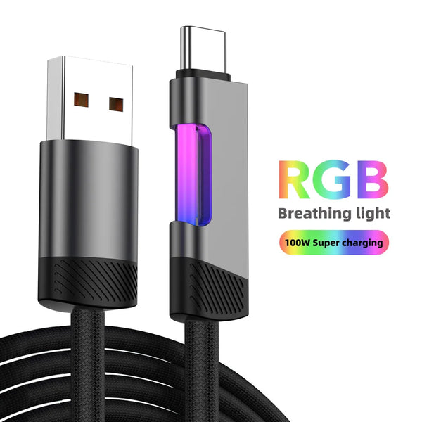 Fast Charging USB Type C Cable with RGB Ambient Light