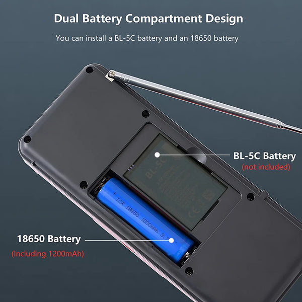 Portable Stereo FM Radio with Rechargeable Battery