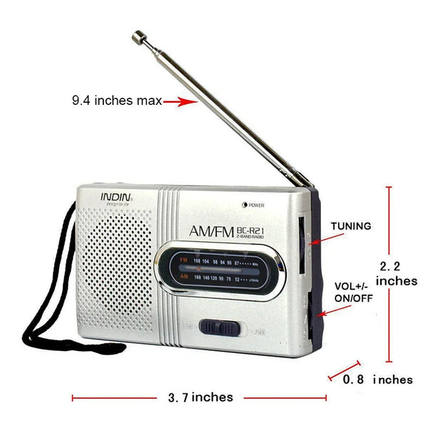Portable AM FM Radio Receiver Player