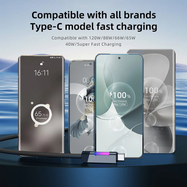 Fast Charging USB Type C Cable with RGB Ambient Light