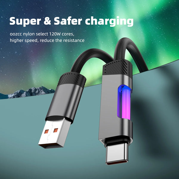 Fast Charging USB Type C Cable with RGB Ambient Light