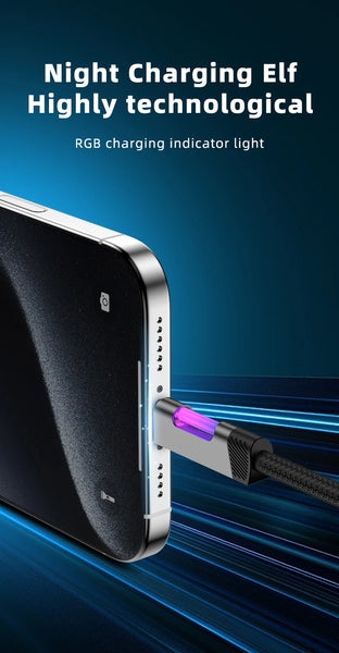 Fast Charging USB Type C Cable with RGB Ambient Light
