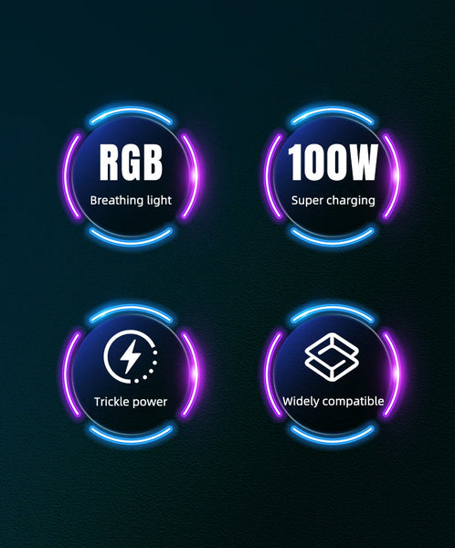 Fast Charging USB Type C Cable with RGB Ambient Light
