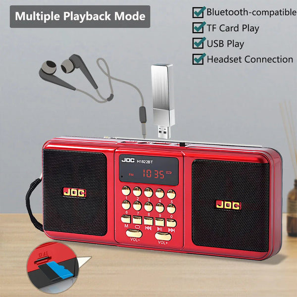 Portable Stereo FM Radio with Rechargeable Battery