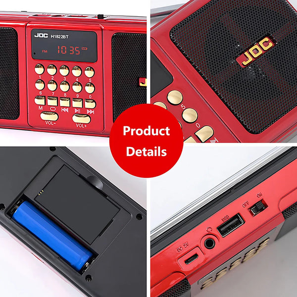 Portable Stereo FM Radio with Rechargeable Battery