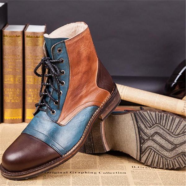 Fashion Men's Retro Style Mixed Colors High Quality Leather Martin Boots