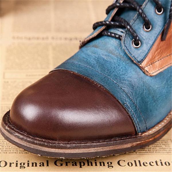 Fashion Men's Retro Style Mixed Colors High Quality Leather Martin Boots