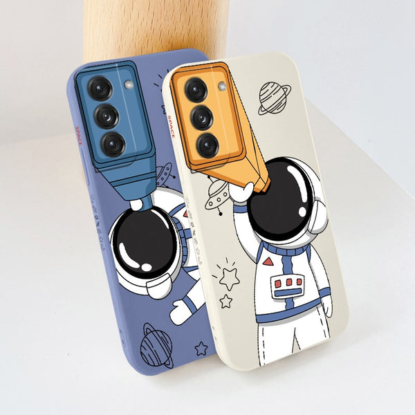 Astronaut With Telescope Case For Samsung Galaxy S22 S21